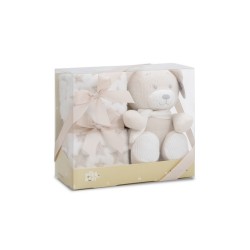 Set Peluche Crochet Oso+Manta Estrella