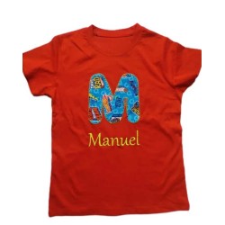 Camiseta infantil de manga corta en color